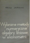 Wybrane metody numeryczne algebry liniowej w ekonometrii