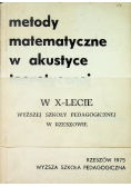 Metody matematyczne w akustyce teoretycznej
