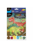 Malowanka z farbkami i pędzelkiem Dinozaury KIDEA