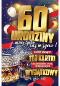Karnet Urodzinowy 60 + naklejka