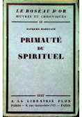 Primaute du spirituel 1927r