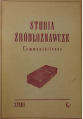 Studia Źródłoznawcze XXVII