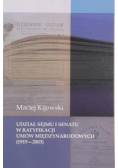 Udział sejmu i senatu w ratyfikacji umów międzynarodowych (1919-2003)