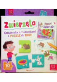 Zwierzęta Książeczka z naklejkami i puzzle do pary