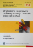 Strategiczne i operacyjne problemy rozwoju i wzrostu przedsiębiorstwa
