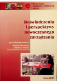 Doświadczenia i perspektywy nowoczesnego zarządzania