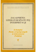 Zagadnienia literaturoznawczej interpretacji