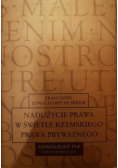 Nadużycie prawa w świetle rzymskiego prawa prywatnego