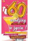 Karnet Urodzinowy 60 + naklejka