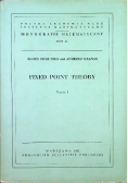 Fixed point theory Volume I