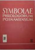 Symbolae philologorum posnaniensium część IV