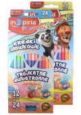 Kredki trójkątne dwustronne 12=24 kolory