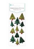 Naklejki brokatowe 3D choinki 12szt
