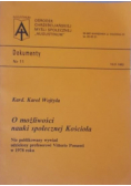 O możliwości nauki społecznej kościoła
