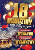 Karnet Urodzinowy 18 + naklejka