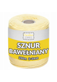 Sznurek do makramy bawełniany 3mmx200m żółty