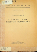 Studia fonetyczne z kliku wsi mazowieckich