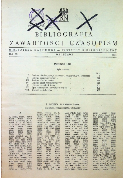 Bibliografia zawartości czasopism Rok 28 1974