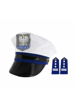 Czapka policjanta z pagonami rozm.S