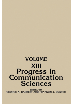 Progress in Communication Sciences, Volume 13