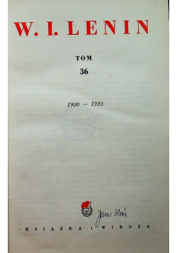 Lenin Dzieła tom 36