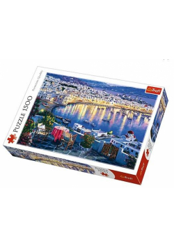 Puzzle 1500 Mykonos o zachodzie słońca TREFL
