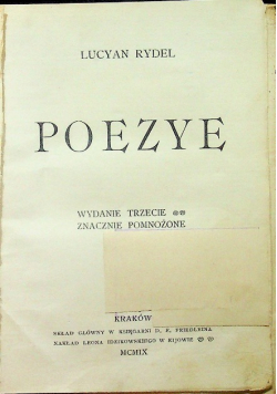 Poezye 1909 r.