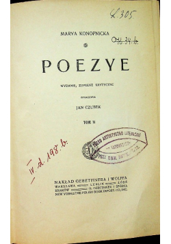 Konopnicka Poezye Tom II 1915r