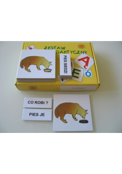 Zestaw dydaktyczny. Co robi pies?