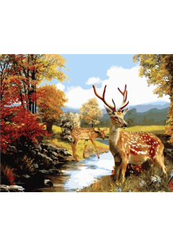 Malowanie po numerach - Sarna i kozioł 40x50cm