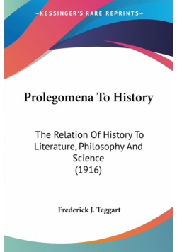 Prolegomena To History