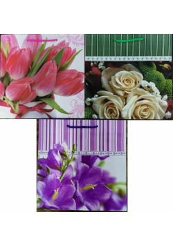 Torebka ozdobna laminowana PL-5 MIDI kwiaty