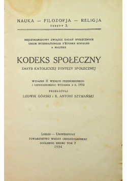 Kodeks społeczny 1934 r.