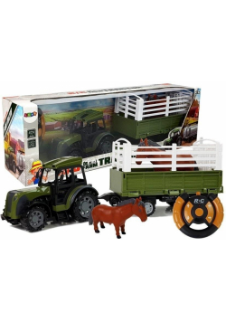 Traktor RC z przyczepą + figurka MIX