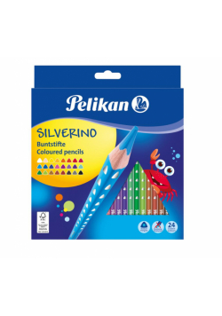 Kredki Silverino trójkątne 24 kolory