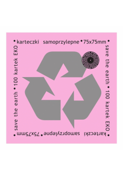 Karteczki samoprzylepne eko 75x75mm 100K różowe