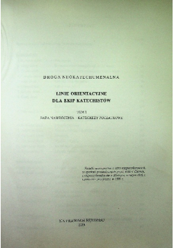 Droga neokatechumenalna linie orientacyjne dla ekip katechistów 1