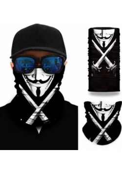 Chusta bandana antybakteryjna - miecze Anonymous