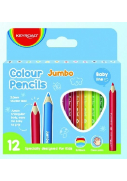 Kredki Jumbo trójkątne 3mm 12 kolorów