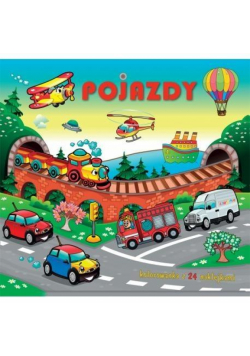 Pojazdy. Kolorowanka z 24 naklejkami