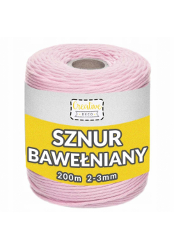 Sznurek do makramy bawełniany 3mmx200m różowy