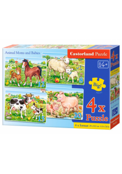 4x1 Puzzle Animal Moms and Babies