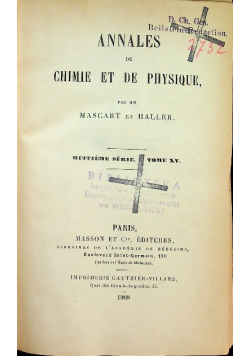 Annales de chimie et de physique 1908 r.