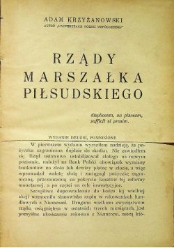 Rządy marszałka Piłsudskiego  1928 r