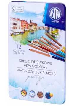 Kredki akwarelowe Prestige 12 kolorów ASTRA
