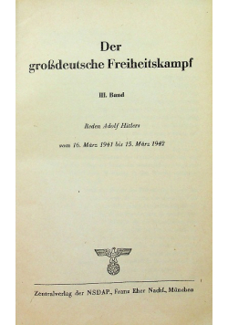 Der grossdeutsche Freiheitskampf Band III 1943 r