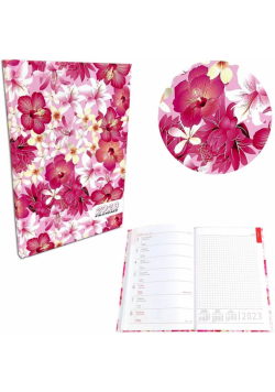 Kalendarz 2023 A5 tygodniowy soft touch hibiskus