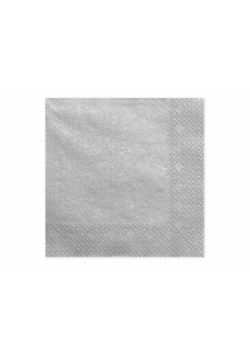 Serwetki trójwarstwowe srebrne 33x33cm 20szt