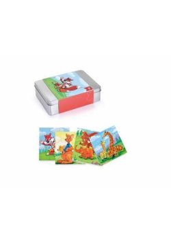 Drewno puzzle w pudełku