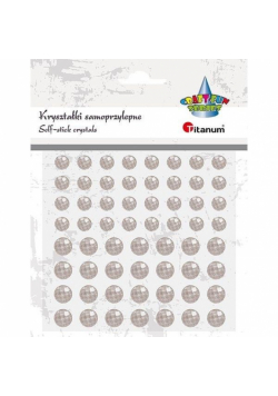 Kryształki samoprzylepne okrągłe bladoróżowe 60szt